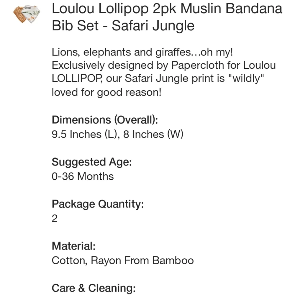 Loulou Lollipop 2pk Muslin Bandana Bib Set